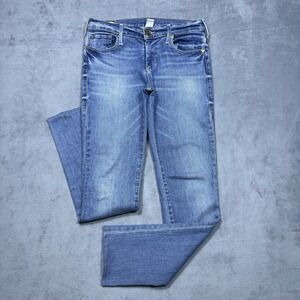 True Religion Jeans Womens 27 (28x30) CORA Midrise Straight Gypset Blue Y2K